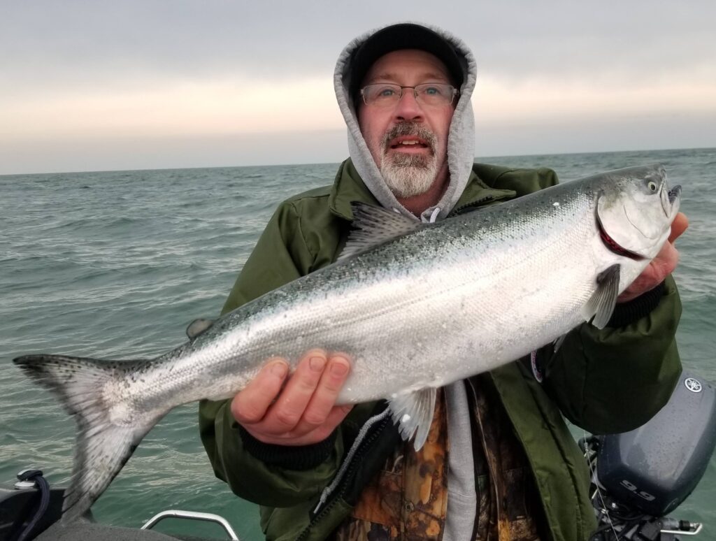 2024 Schultz Sportfishing Picture of a Captain Barry with a Niagara Bar King Salmon